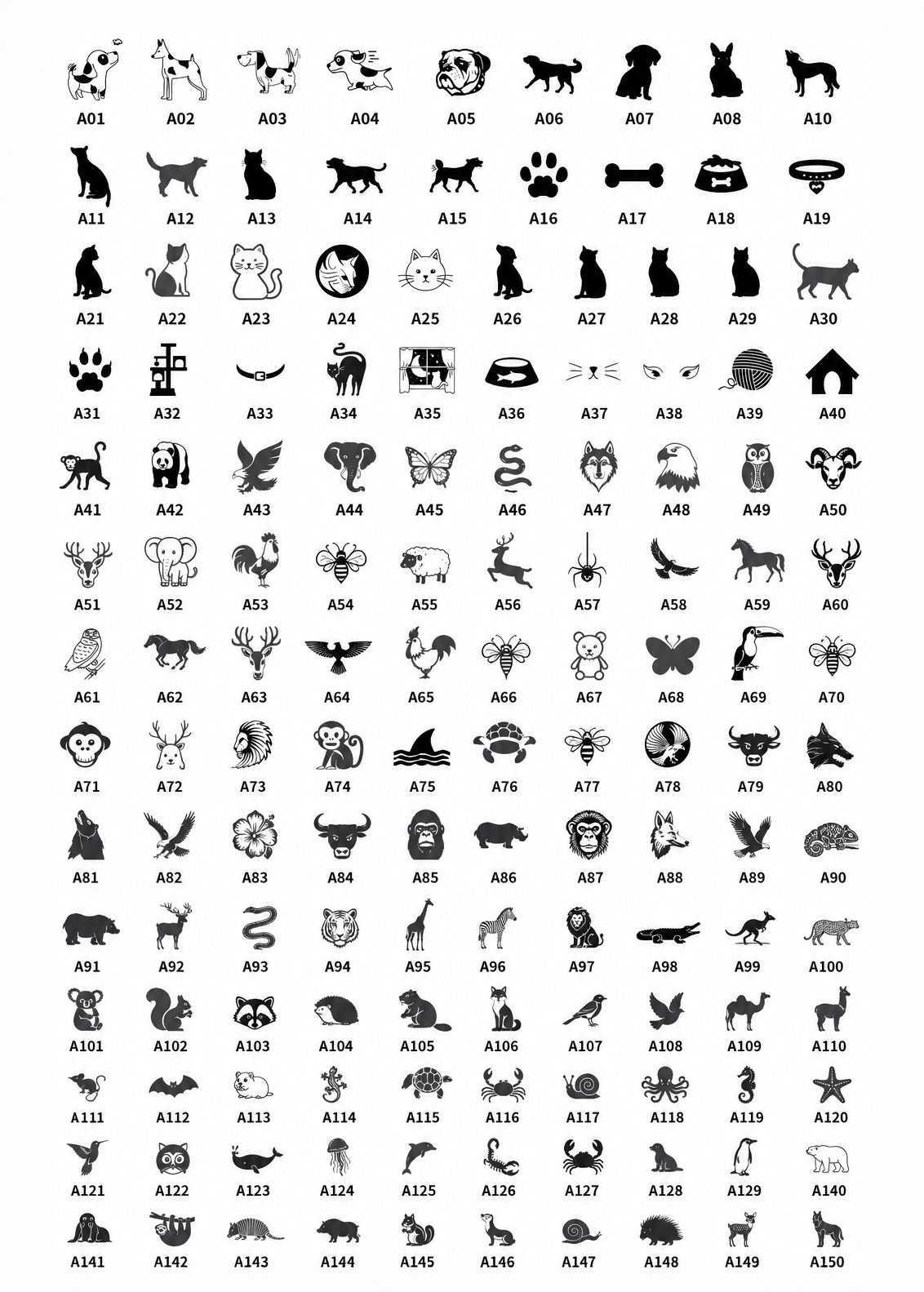 animaux1 forme animaux pour gravure laser (1)