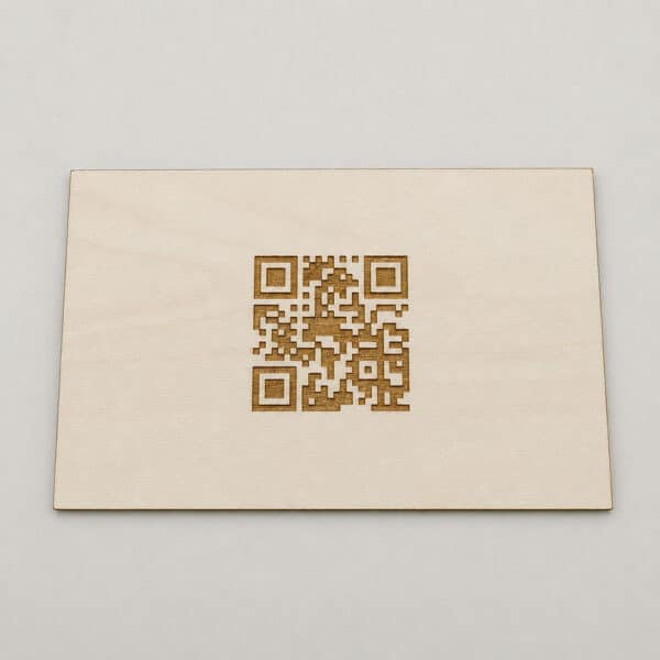 carte de visite en bois. verso.