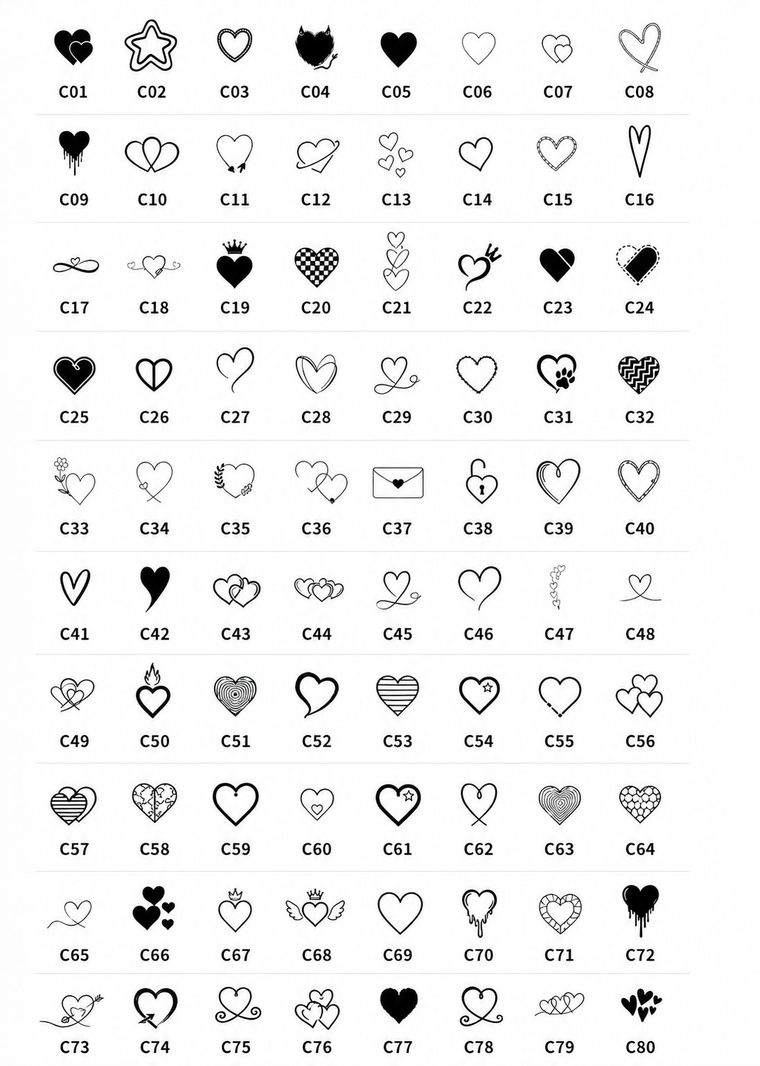 coeurs coeurs pour formes laser