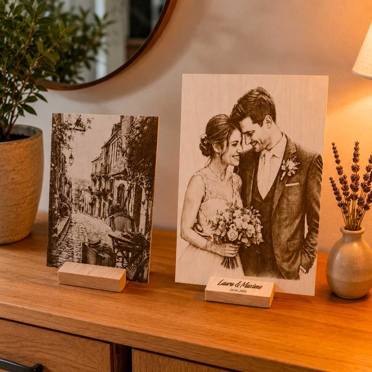 photo gravée sur bois