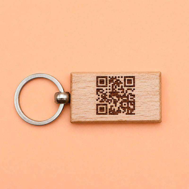 porte clé laser avec qrcode
