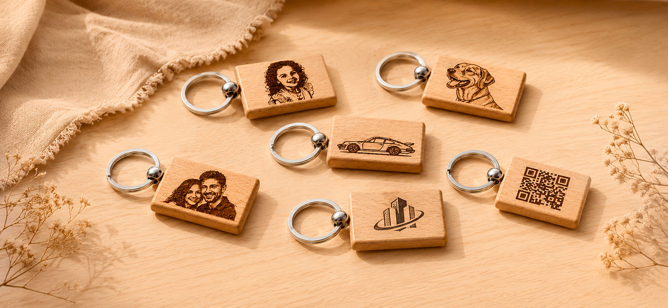 Porte clés en bois personnalisé