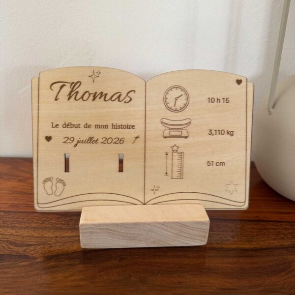 porte bracelet de naissance en livre