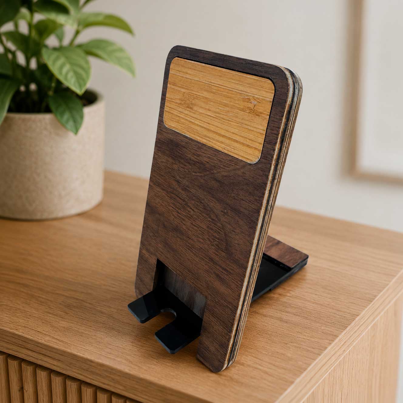 porte-telephone-coulissant support de téléphone en bois coulissant