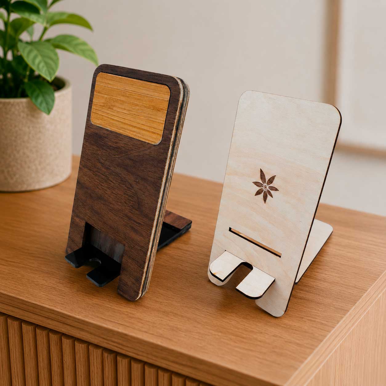 portes-téléphones porte téléphone : support pour téléphone en bois