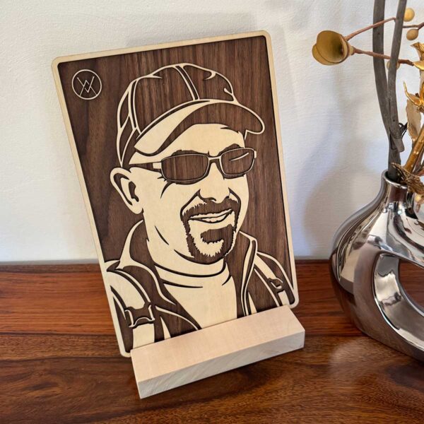 Portrait personnalisé en bois à partir d’une photo 2d