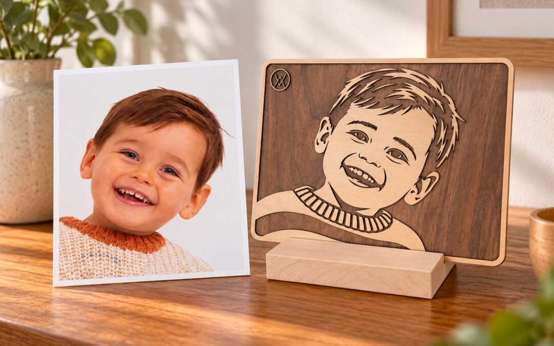 Portrait personnalisé en bois