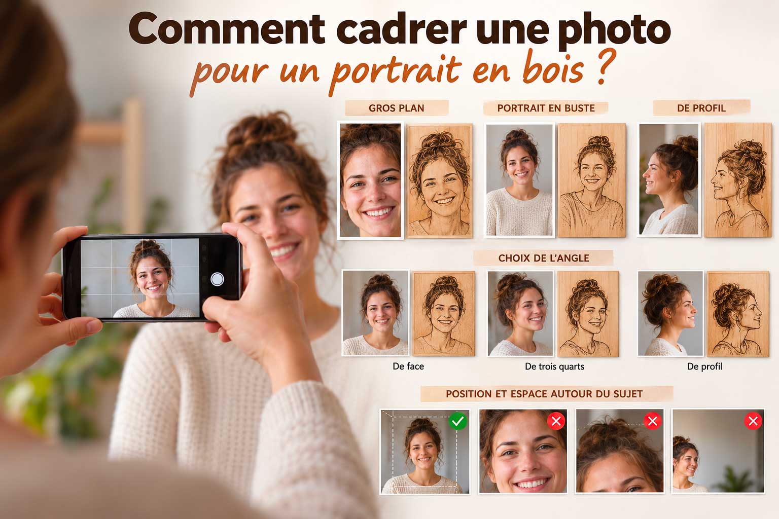 Comment cadrer une photo pour un portrait en bois